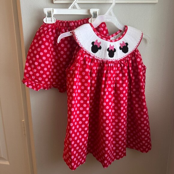 Disney Mickey mouse smocked 2 piece set, size 7 - Picture 1 of 3